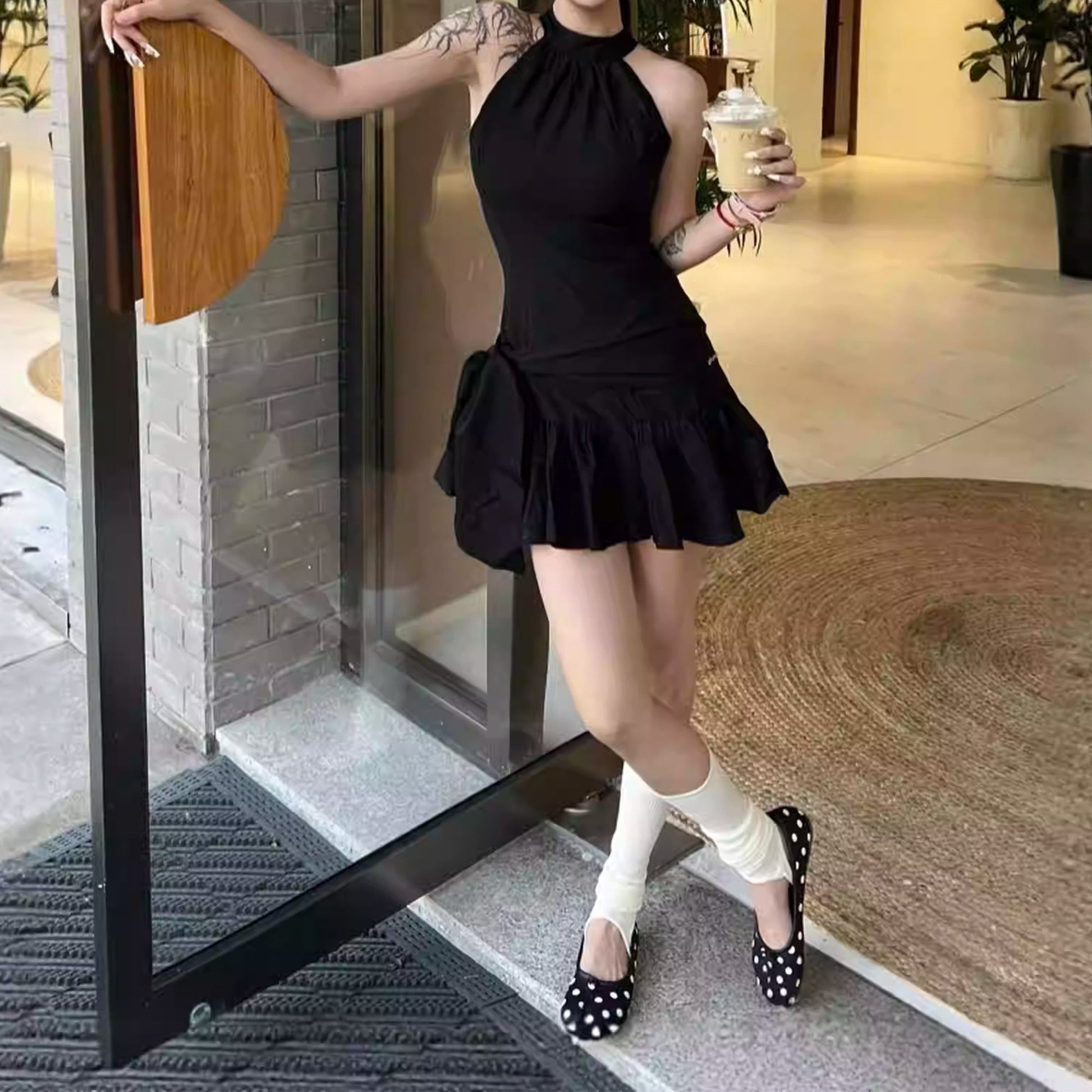 Women Retro Polka Dots Split Toe Tabi - tutufox - shoes