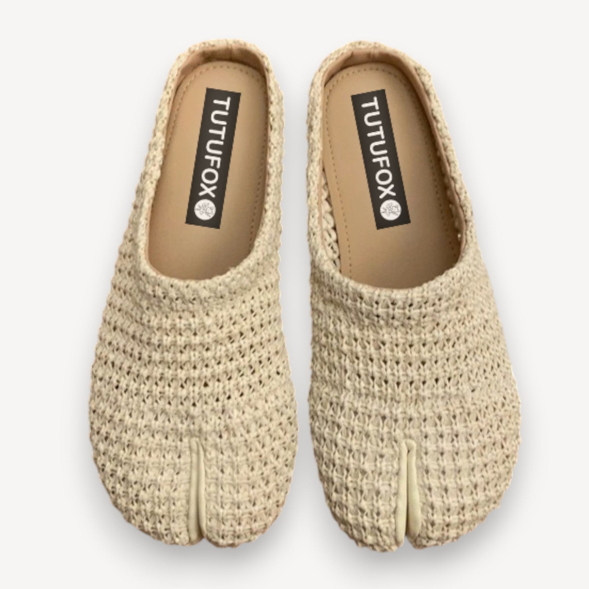 Woven Black Split Toe Women’s Slide Sandals Tabi - tutufox - tabis