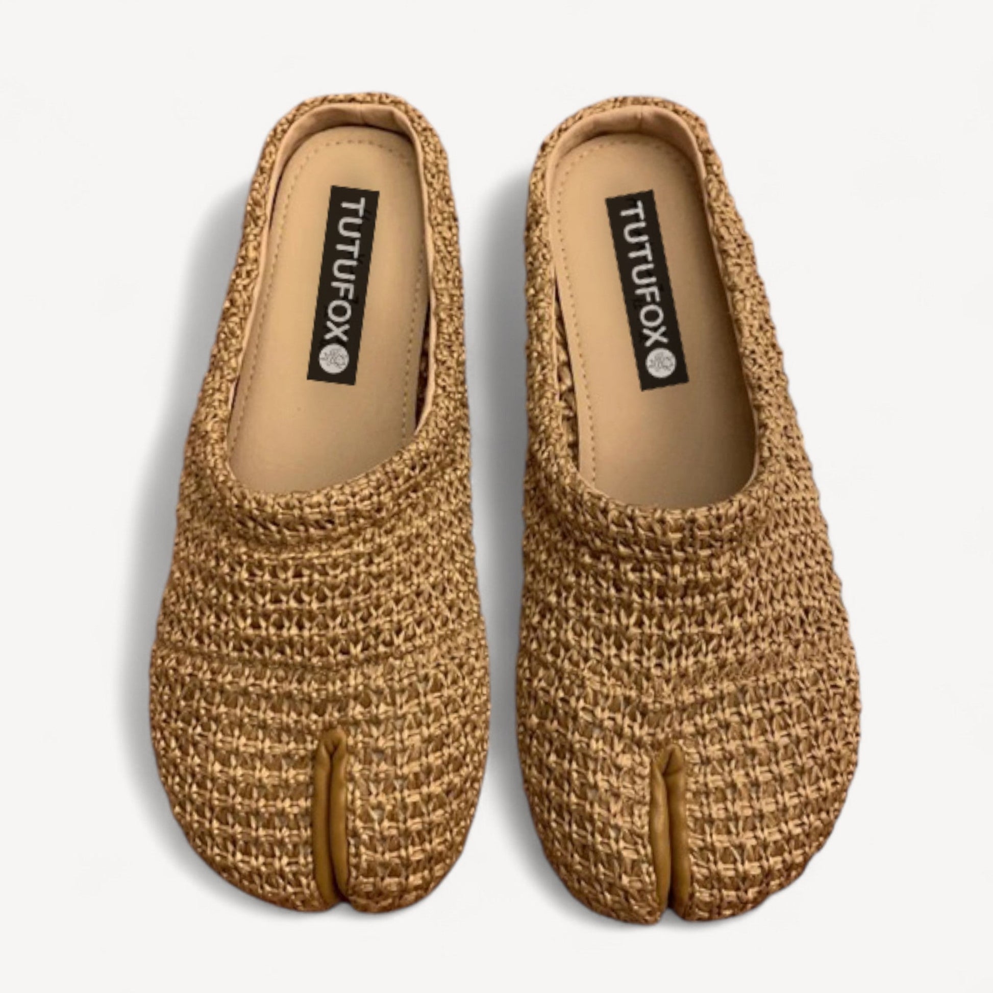 Woven Black Split Toe Women’s Slide Sandals Tabi - tutufox - tabis