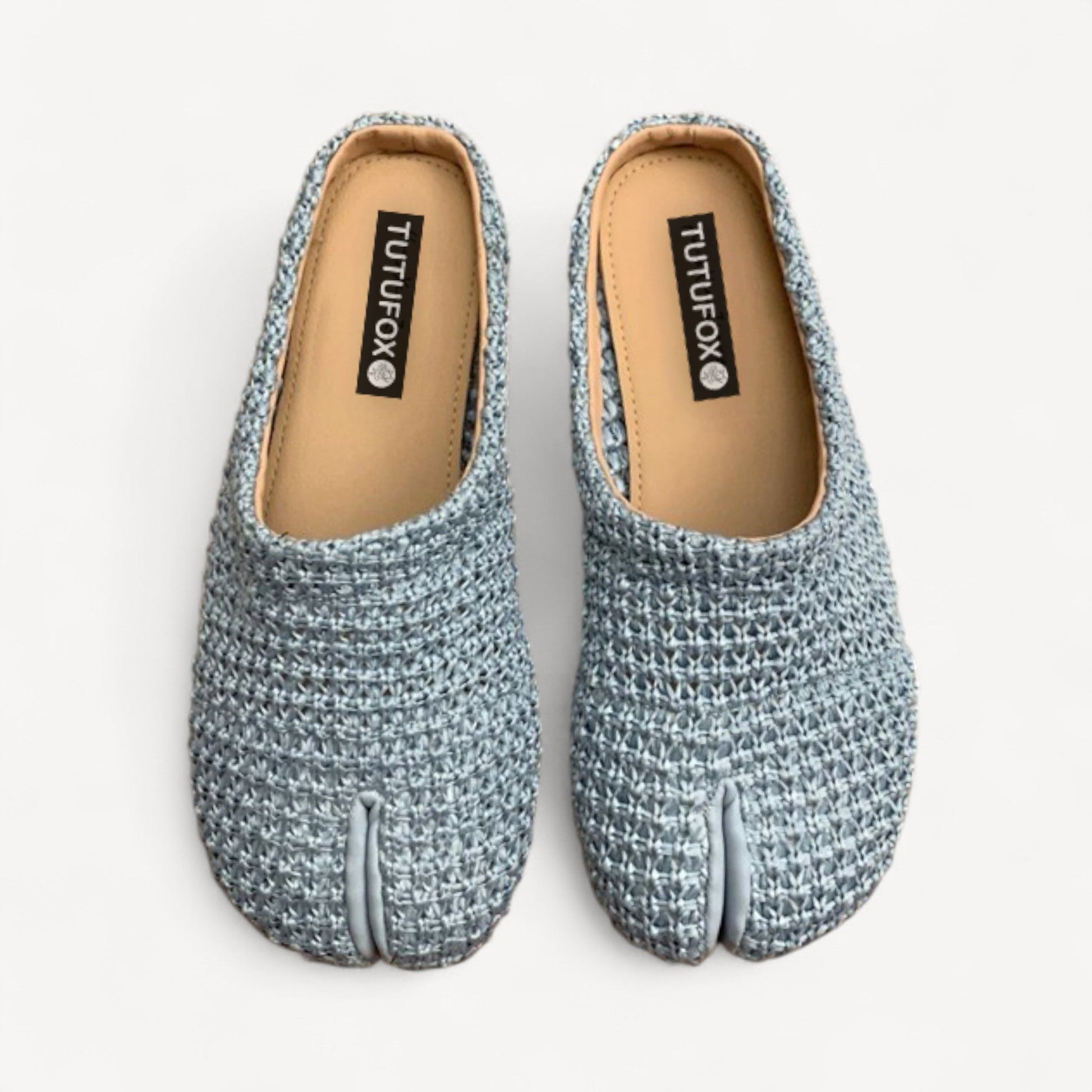 Woven Black Split Toe Women’s Slide Sandals Tabi - tutufox - tabis