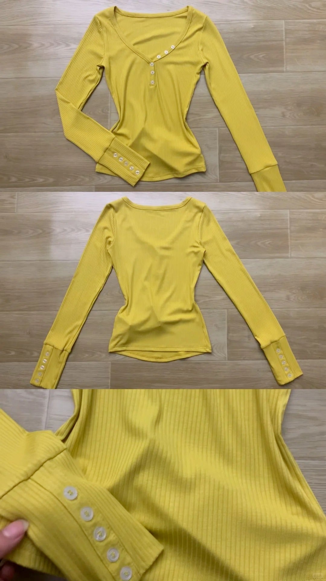 Yellow Button Top with Blue Polka Wide Jeans Y2K Two - Piece Set - tutufox -