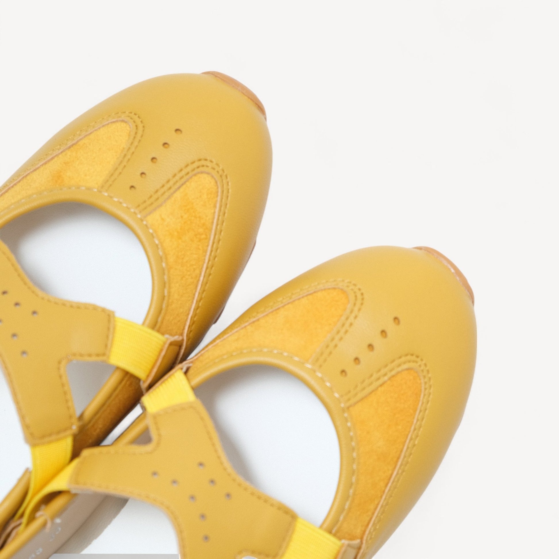 Yellow Soft Leather Ballet Sneaker Flats - tutufox - shoes