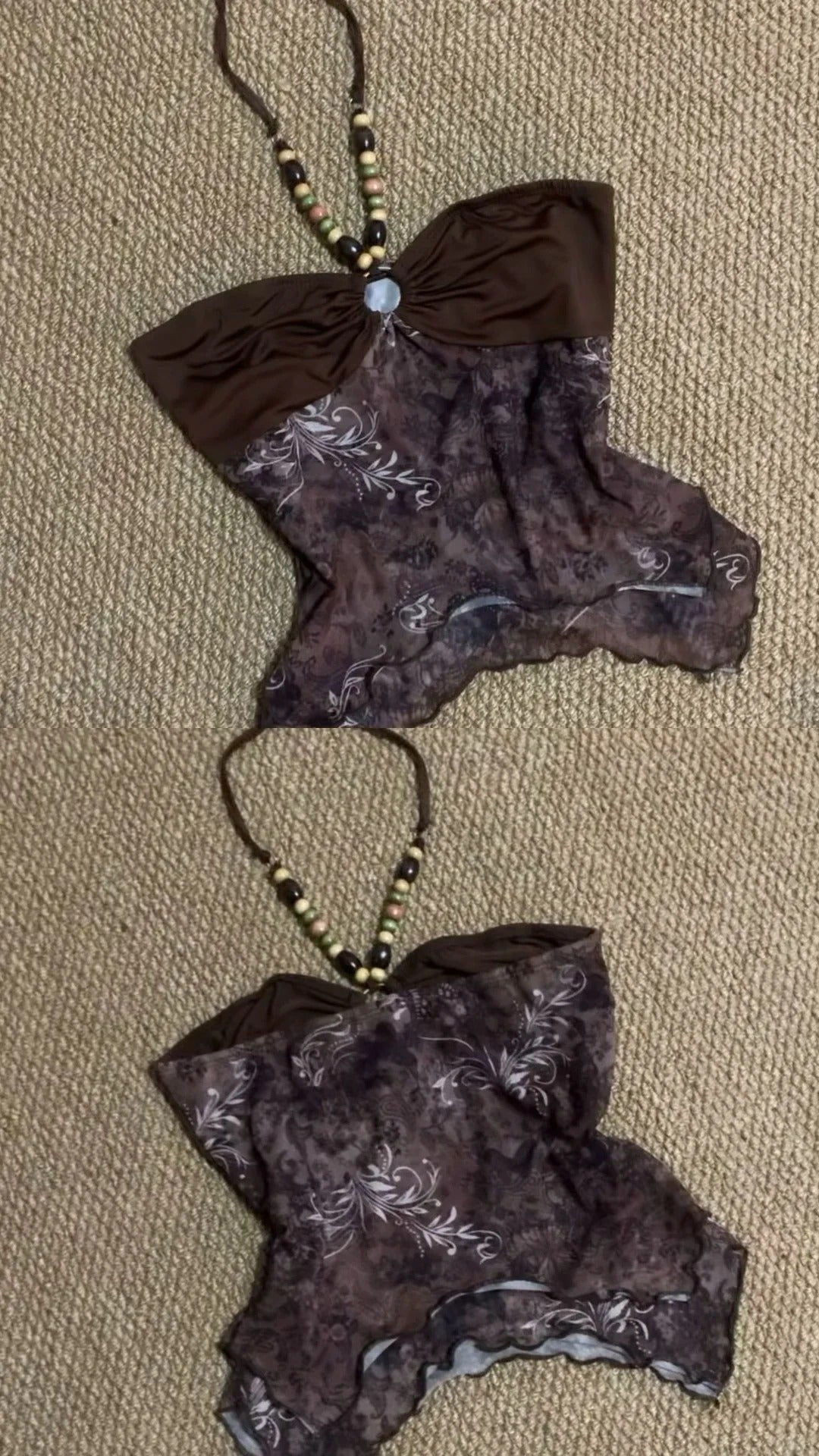 Brown Leopard Tube Top and Khaki Denim Shorts Y2K Two Pieces Sets