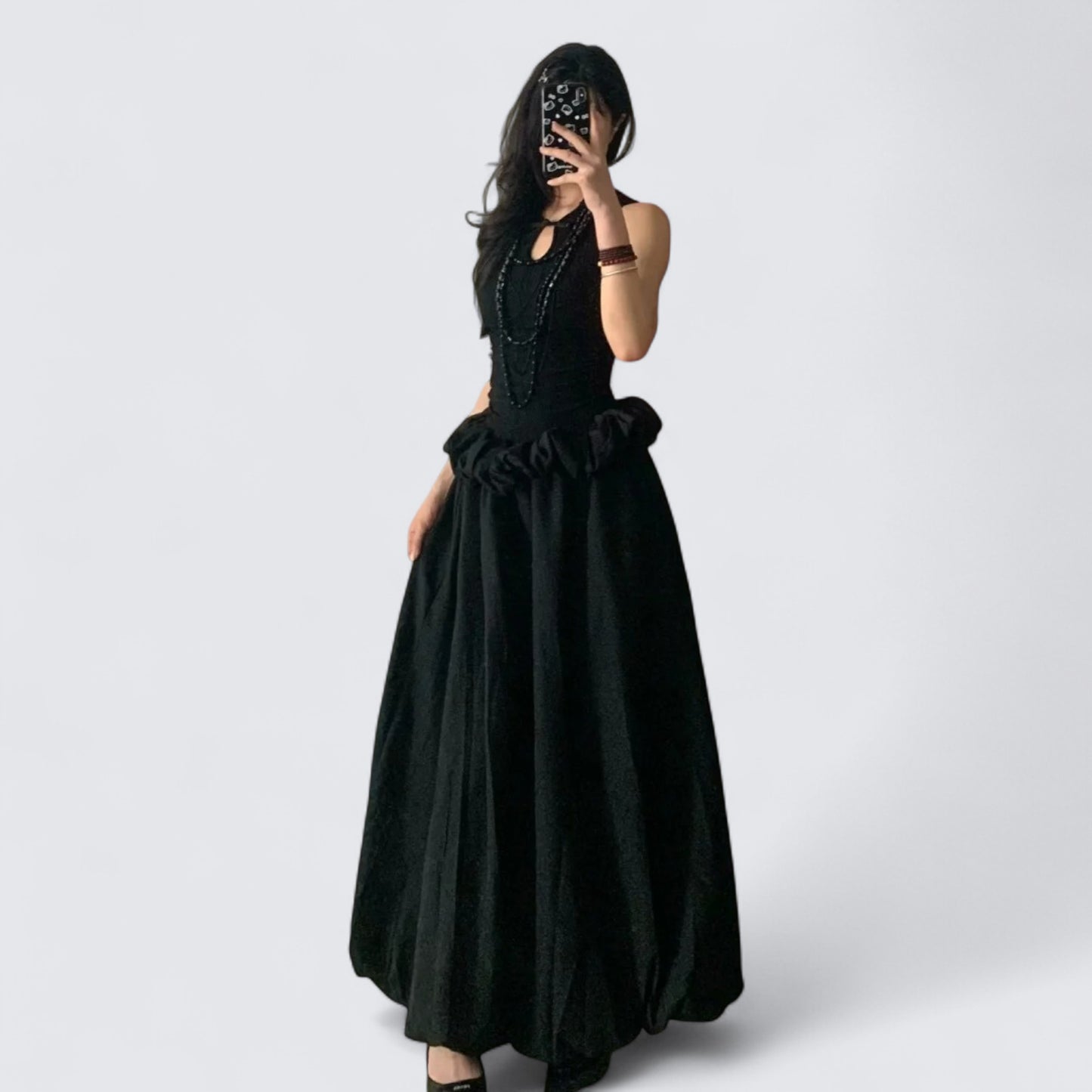 Black Tank and Puffy Skirt Y2K Mini Dress