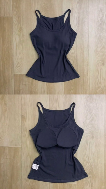 Dark Gray Cami Top and Black Denim Mini Shorts Y2K Two Piece Sets