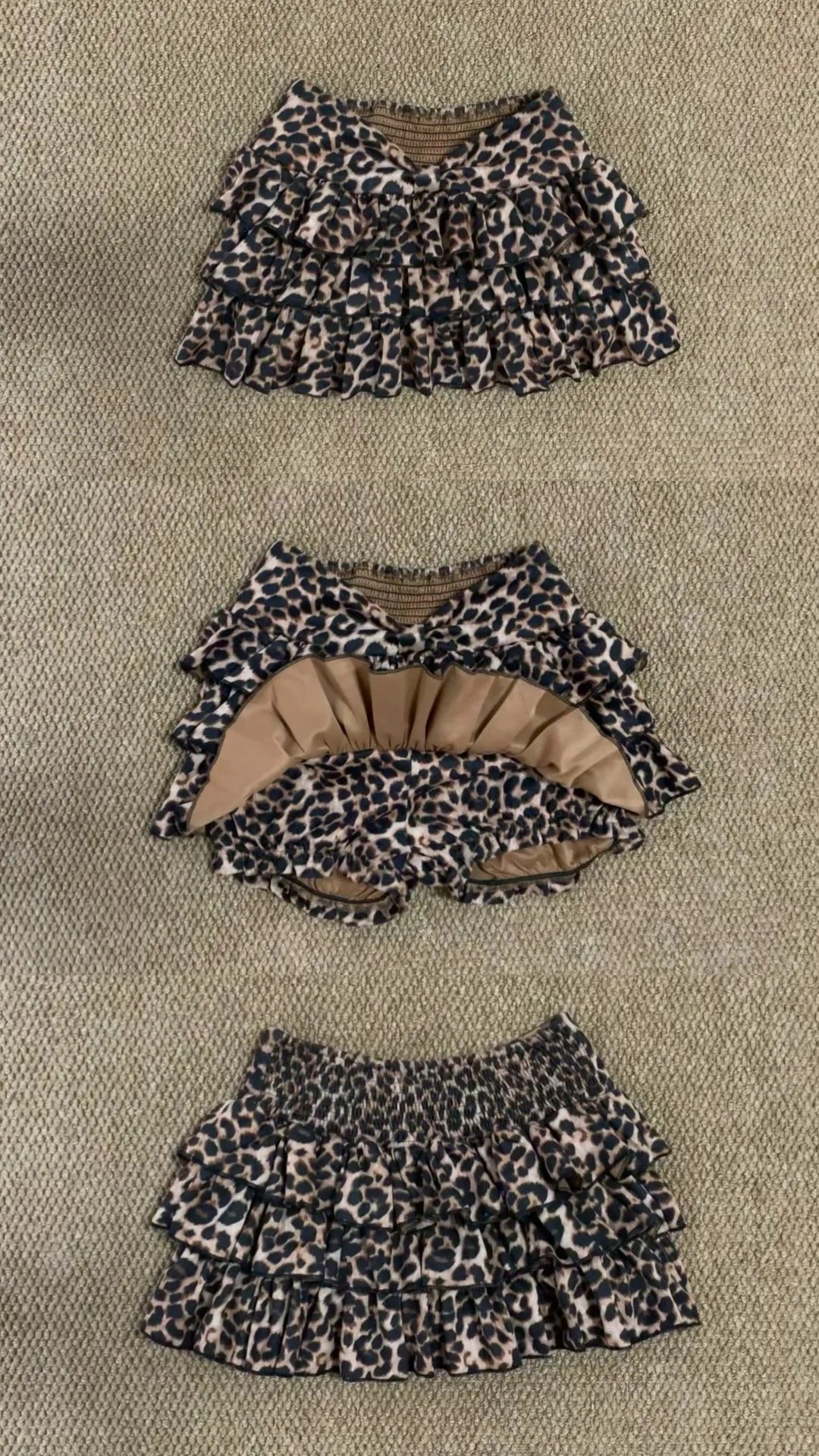 Black Leopard Splice Top and Skirt Y2K Two Pieces Sets