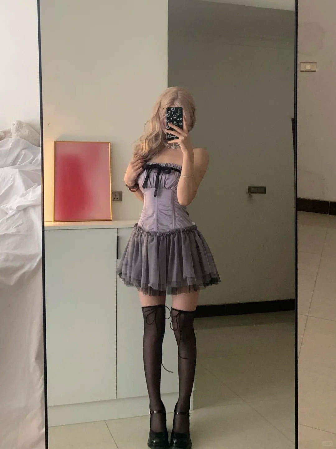 Light Purple Bustier Tulle Mini Dress Y2K Mini Dress