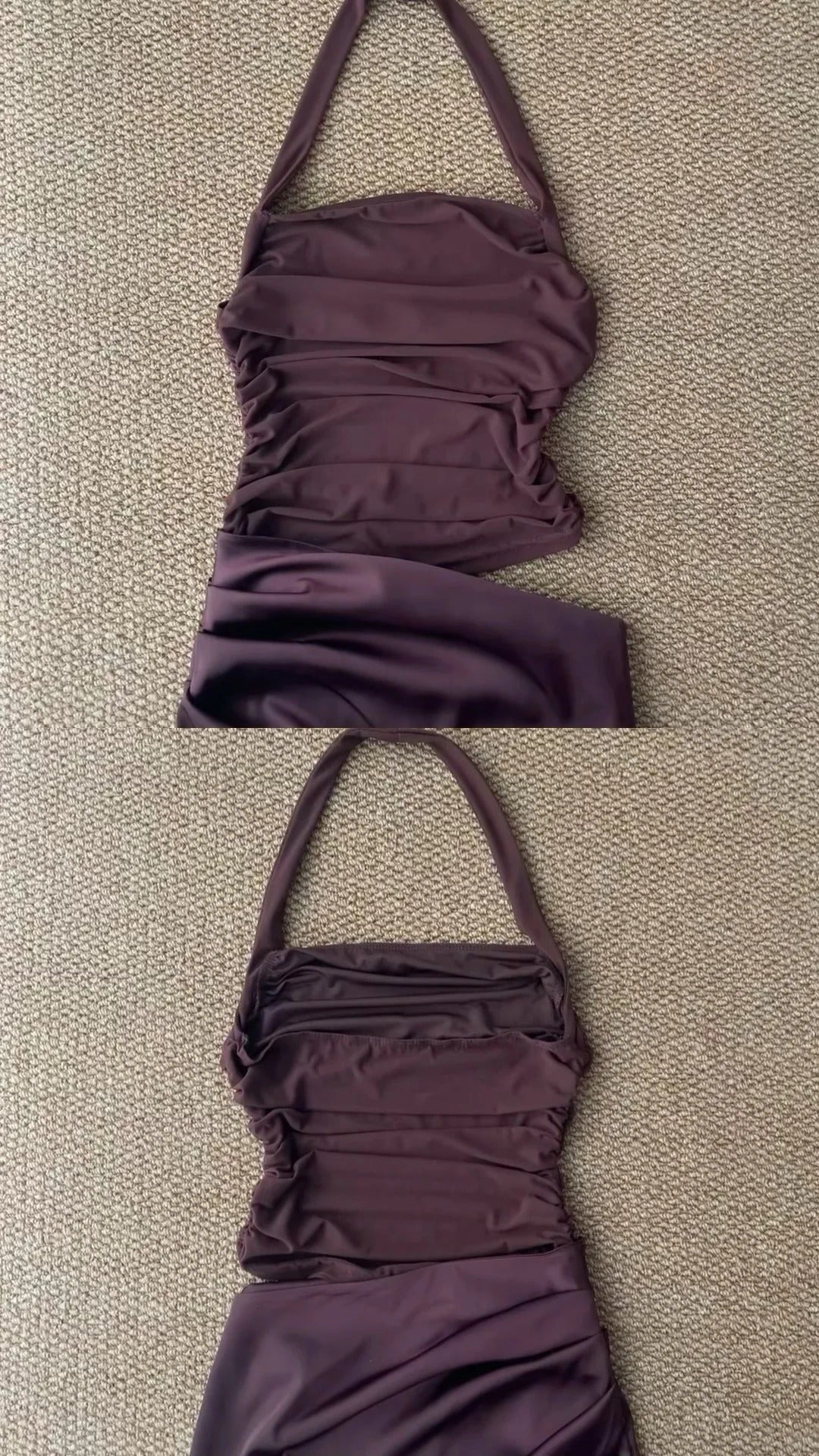 Dark Brown Bustier Maxi Dress Y2K Midi Dress