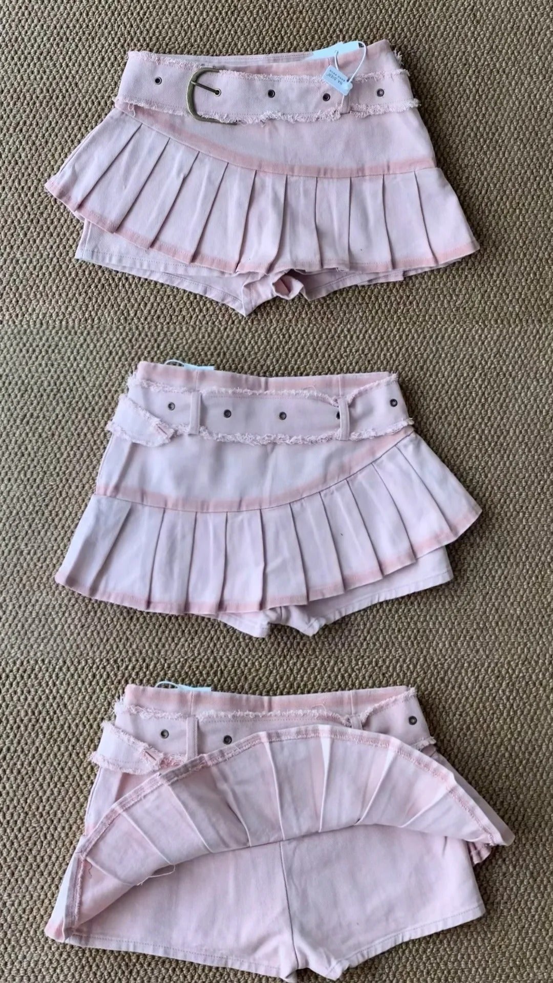Brown Leopard Lace Bow Top and Pink Denim Skirt Y2K Two Pieces Sets