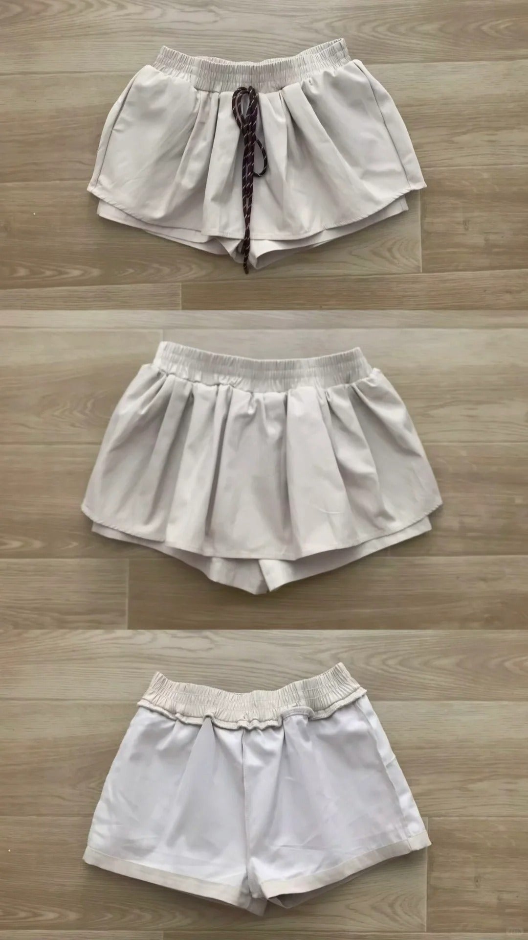 Navy Off-Shoulder Sweater and Ivory Drawstring Shorts Y2K Two Pieces Sets