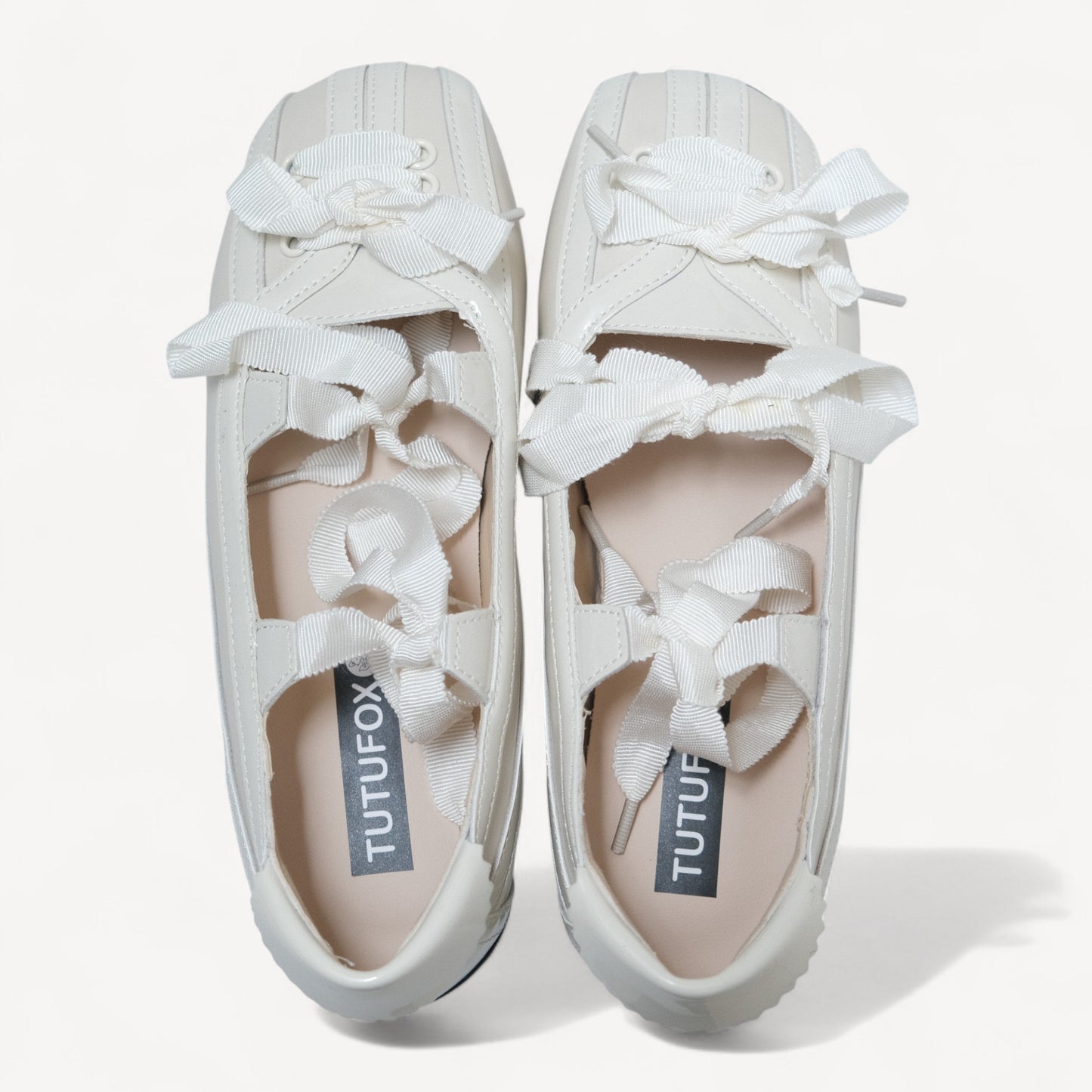 White Lace Bow Balletcore Sneakers Balletsneaker Flats