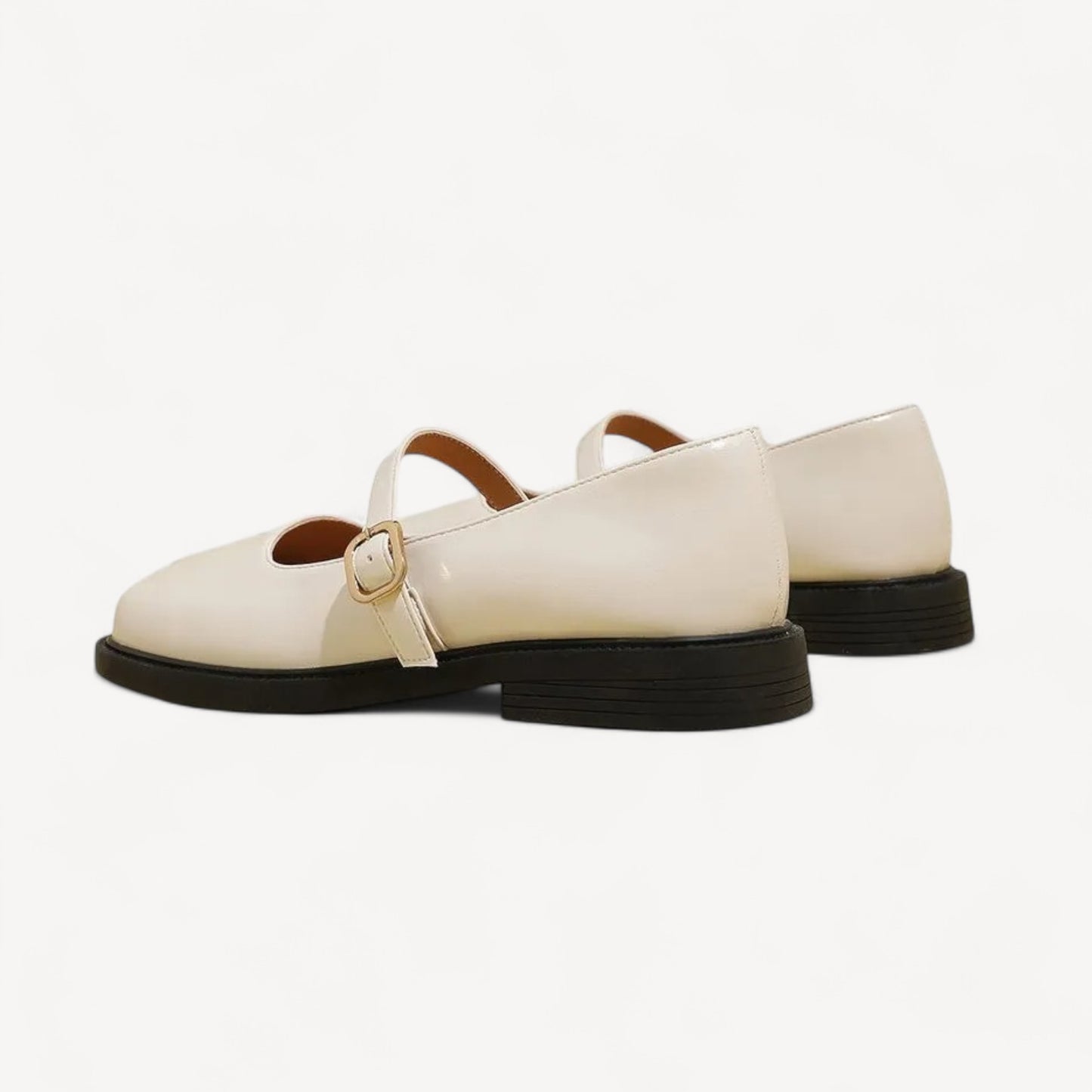 Khaki Leather Mary Jane Faux Split-Toe Tabi