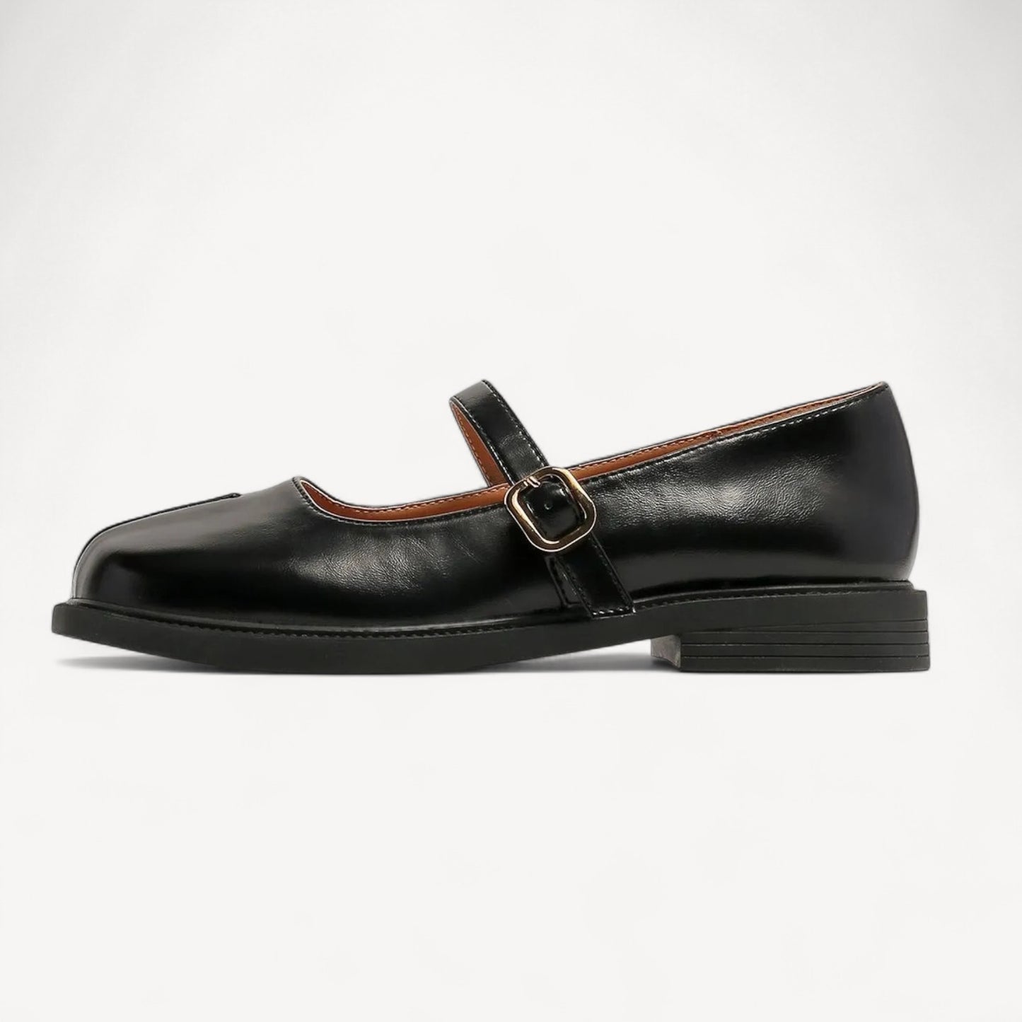 Khaki Leather Mary Jane Faux Split-Toe Tabi