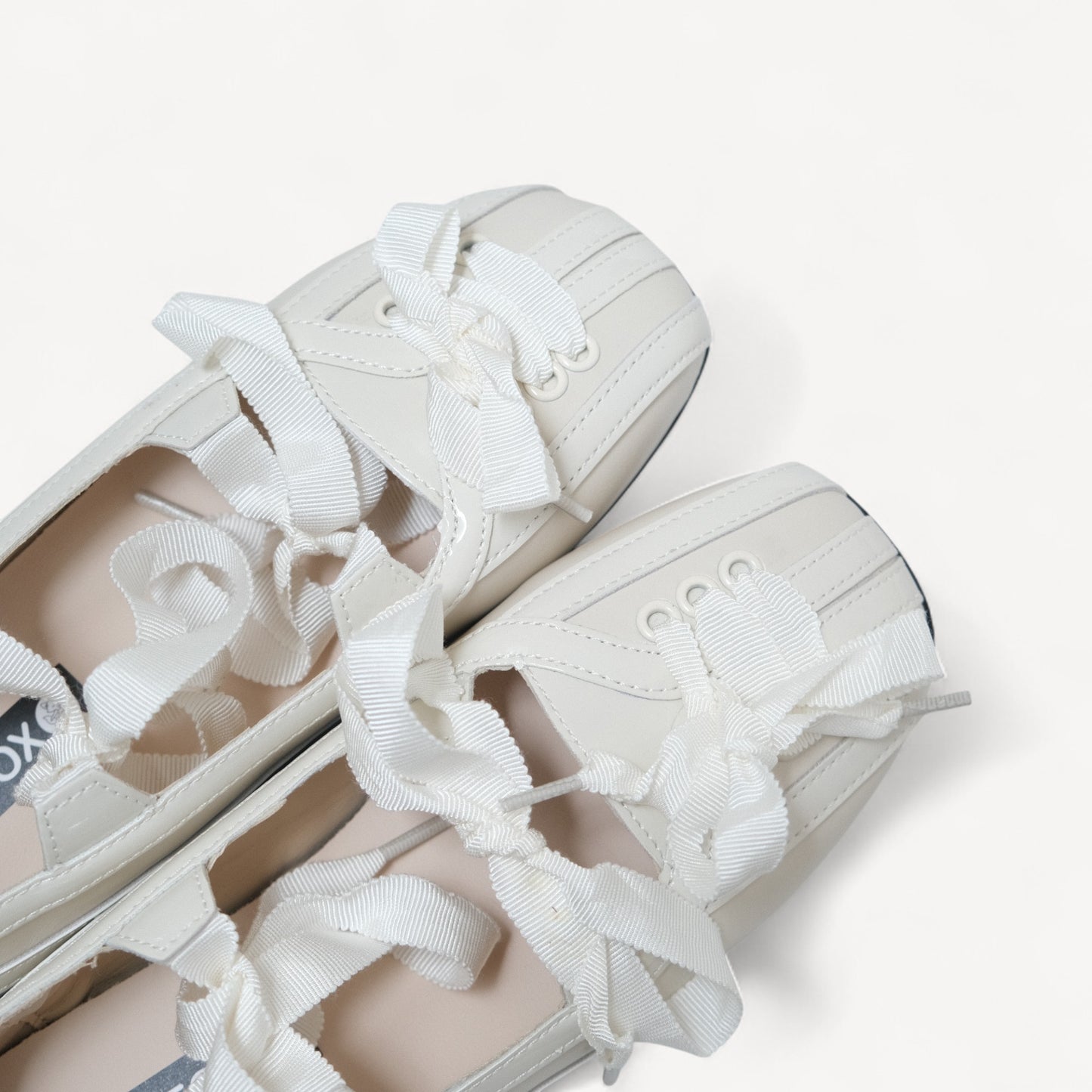 White Lace Bow Balletcore Sneakers Balletsneaker Flats