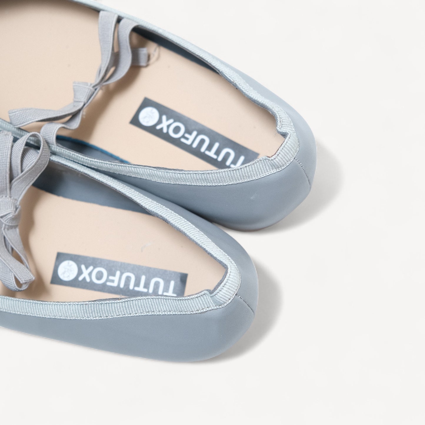 Gray Matte Leather Bow Ballet Flats