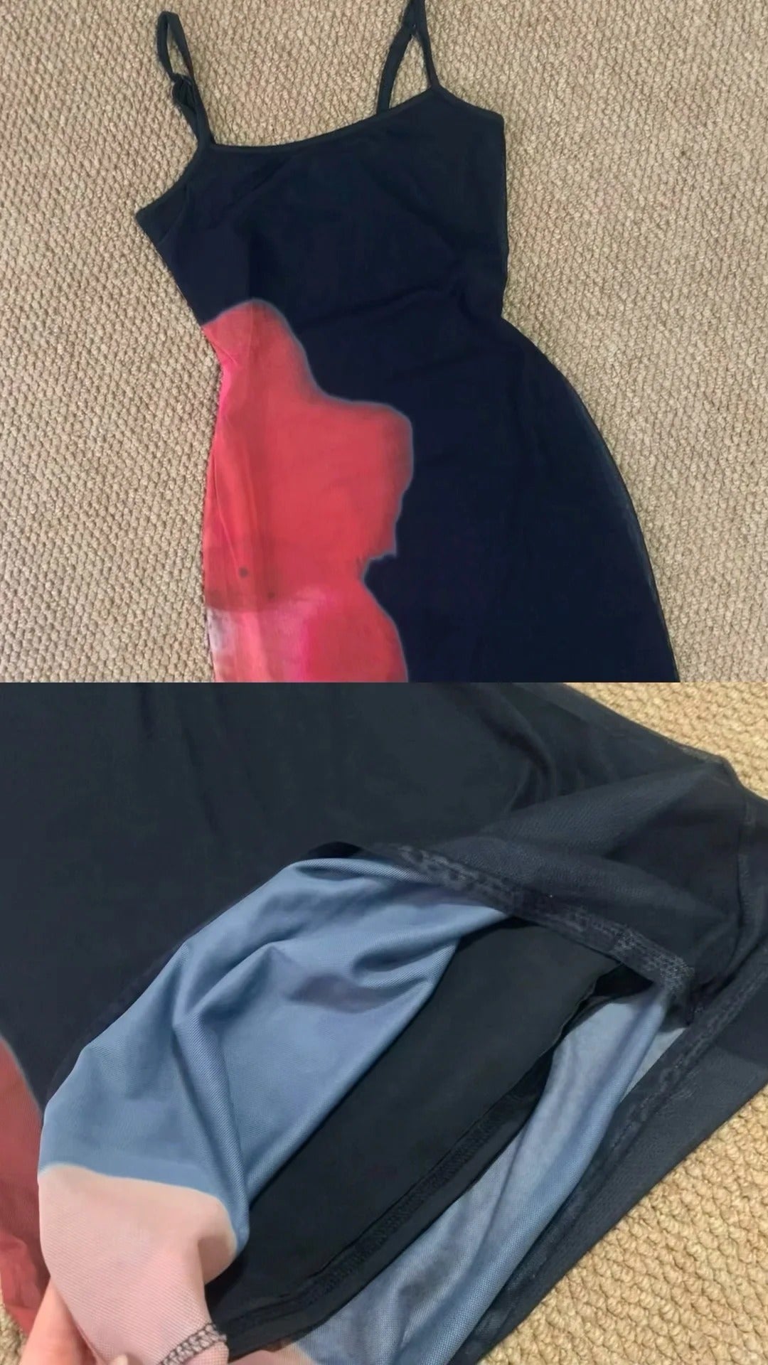 Black Floral Bodycon Dress Y2K Midi Dress