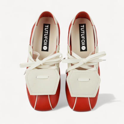 Beige Lace Bow Balletcore Sneakers Balletsneaker Flats