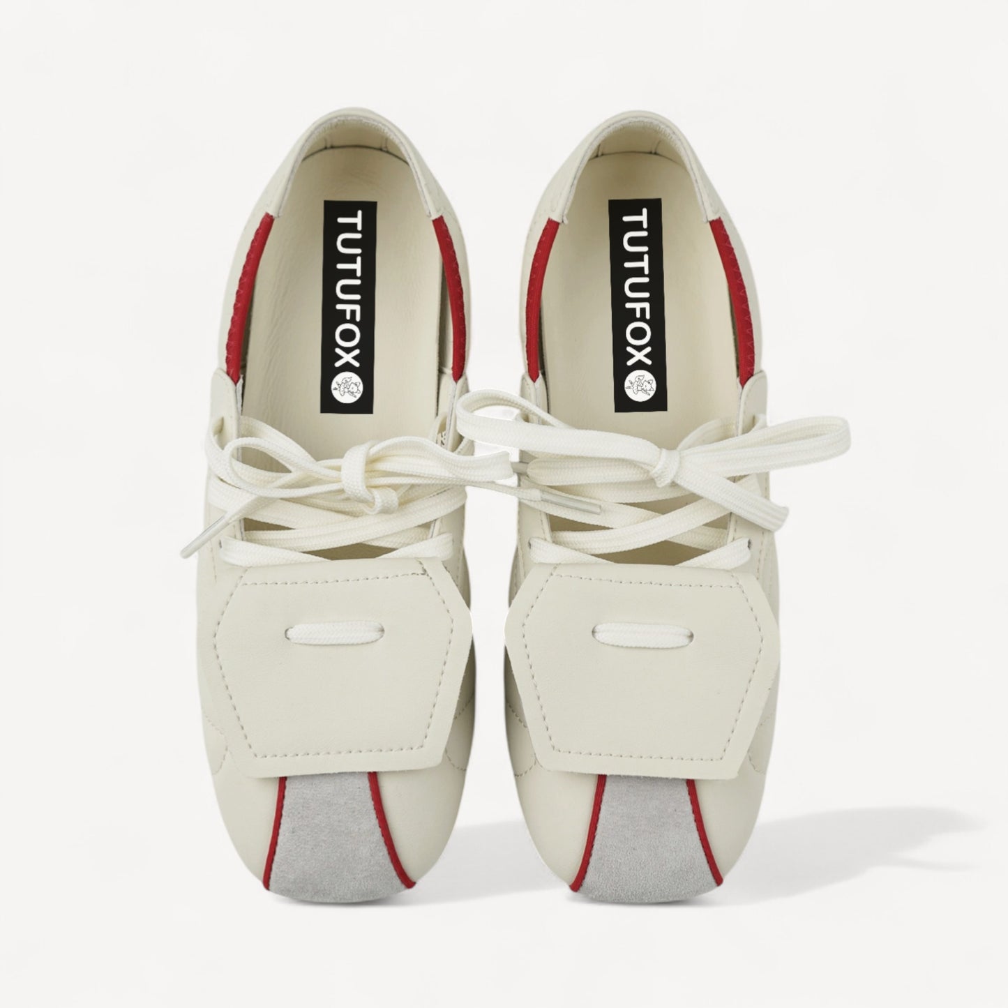 Beige Lace Bow Balletcore Sneakers Balletsneaker Flats
