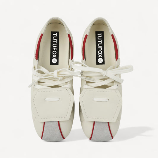 Beige Lace Bow Balletcore Sneakers Balletsneaker Flats