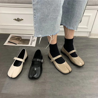 Khaki Sequin Split Toe Mary Jane Tabi