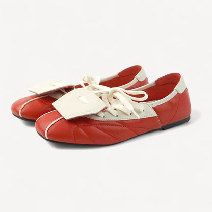 Beige Lace Bow Balletcore Sneakers Balletsneaker Flats