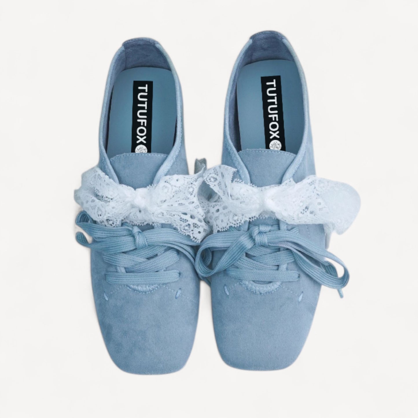 Lavender Suede Lace Strap Ballet Flats