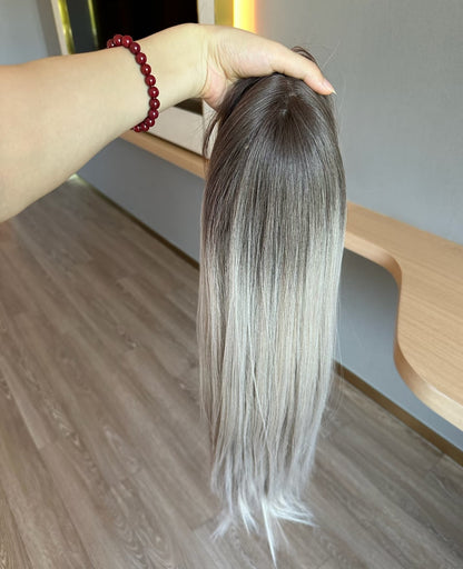 Women's Chocolate Gradient Straight Hair Elegant Style Fashion Blogger Wig