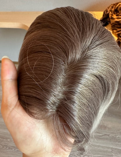 Women's Chocolate Gradient Straight Hair Elegant Style Fashion Blogger Wig