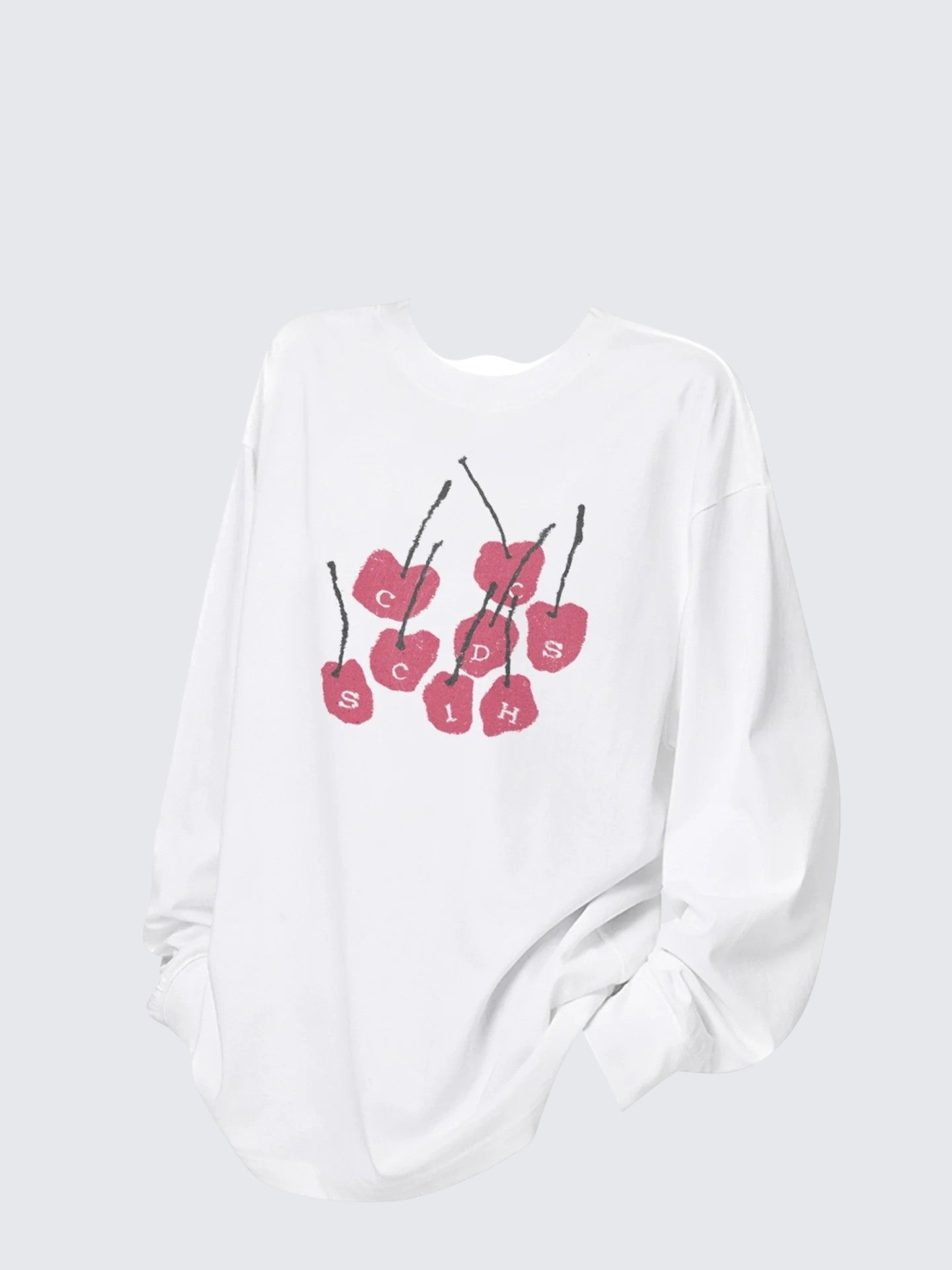 American Cherry Letter Long Sleeve T-Shirt