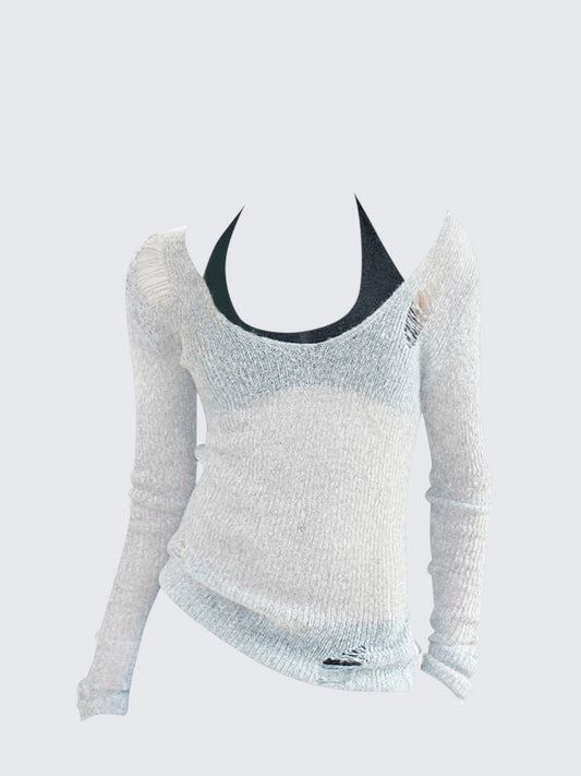 American Sheer Knit Long Sleeve Top