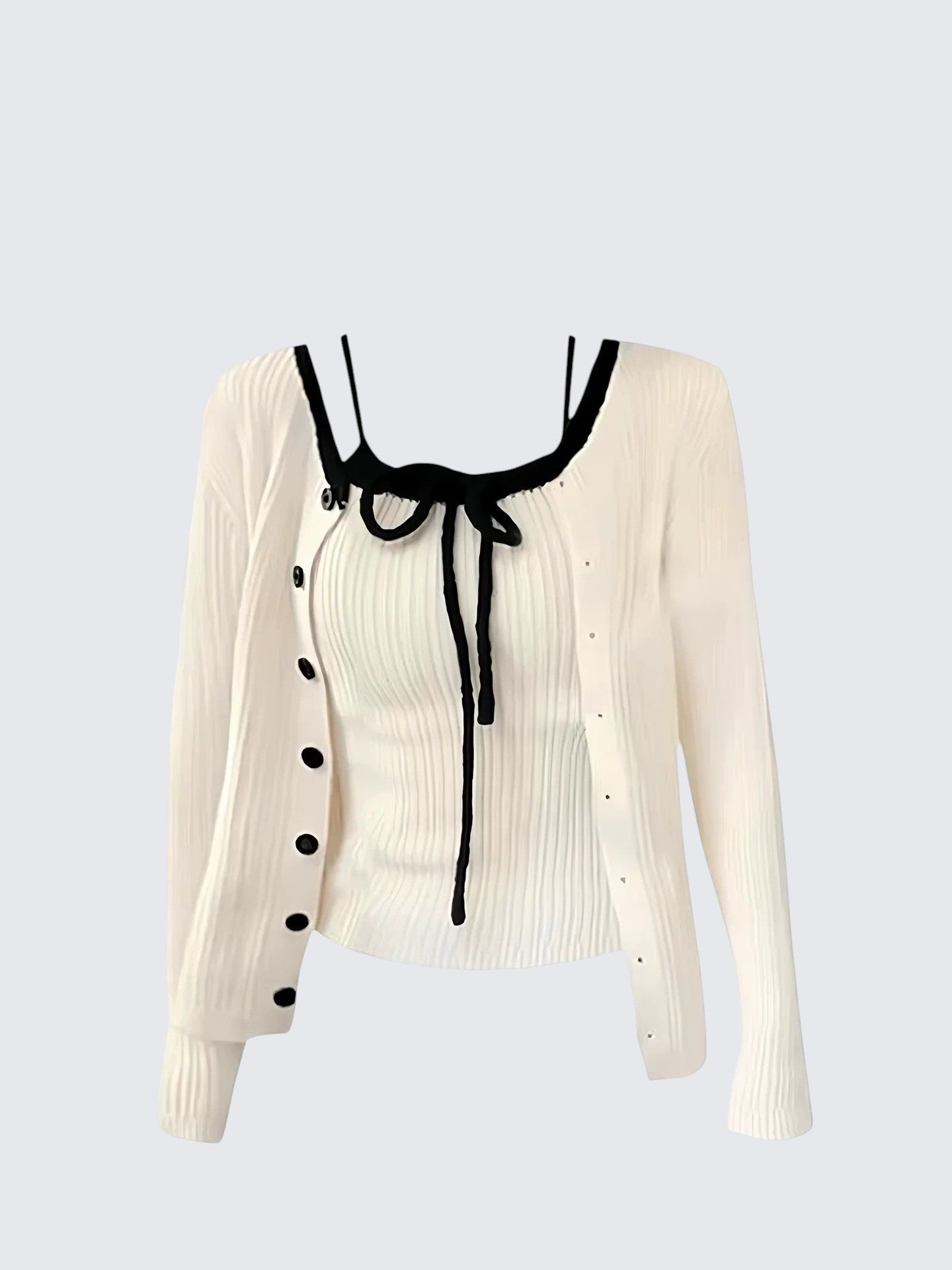 Korean Knit Cardigan & Camisole Set