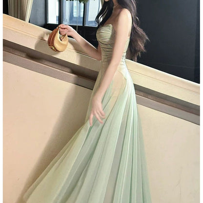 Green Tulle Fairy Gown Prom Dress