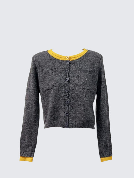 Layered Contrast Knit Cardigan Women