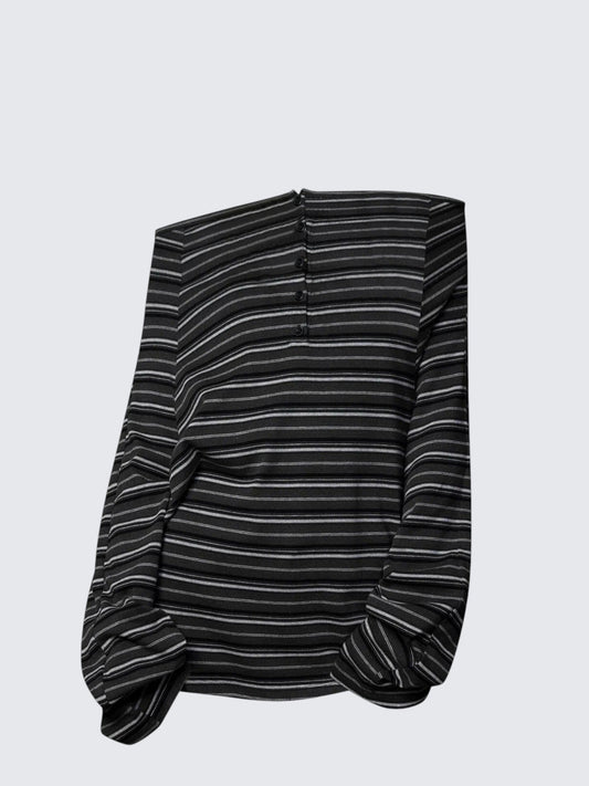 Vintage Striped Off-Shoulder Top