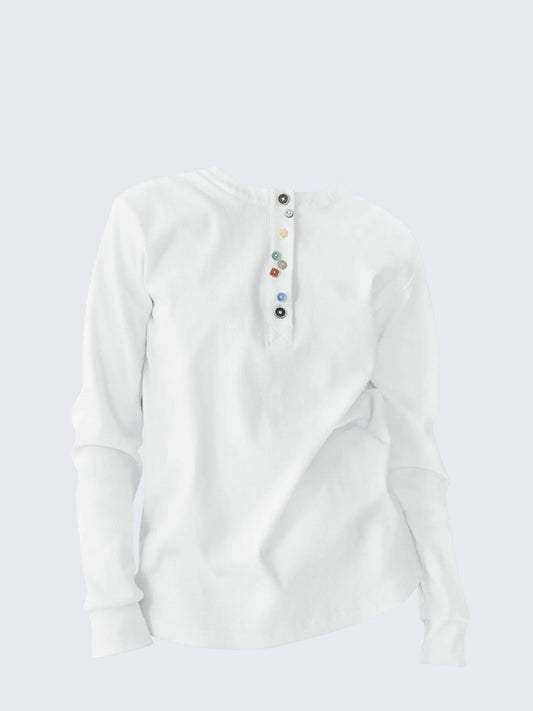 Henley Color Button Tee Women