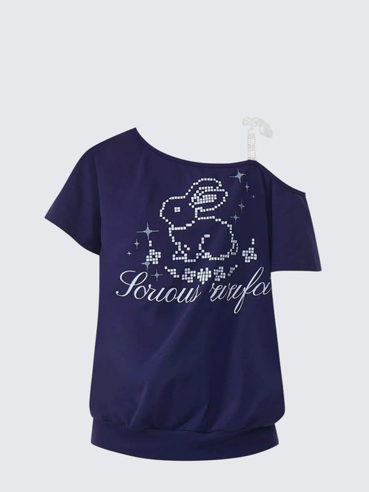 American Vintage Rabbit Lace Tie T-Shirt