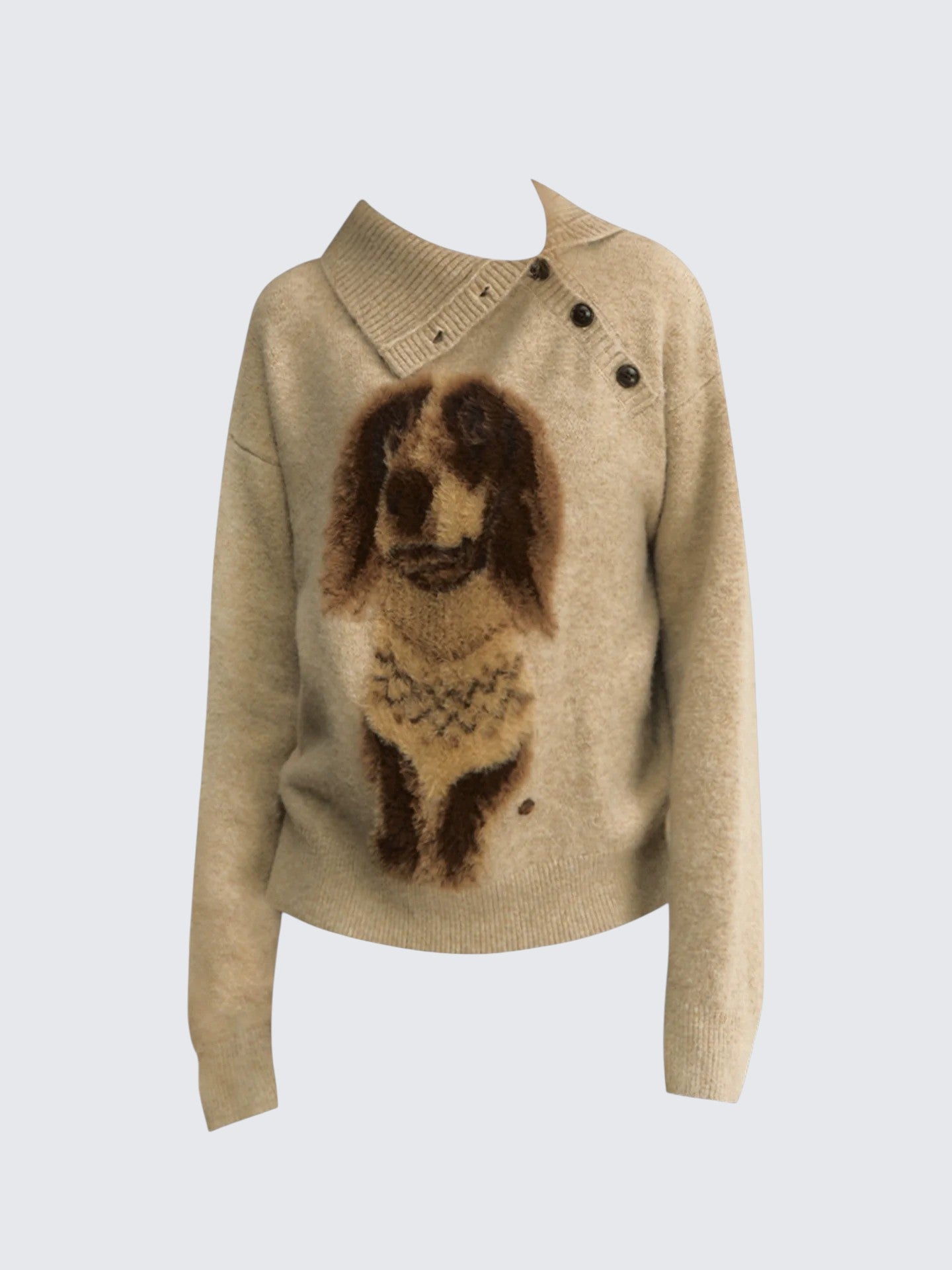 Dog Jacquard Knit Sweater Women