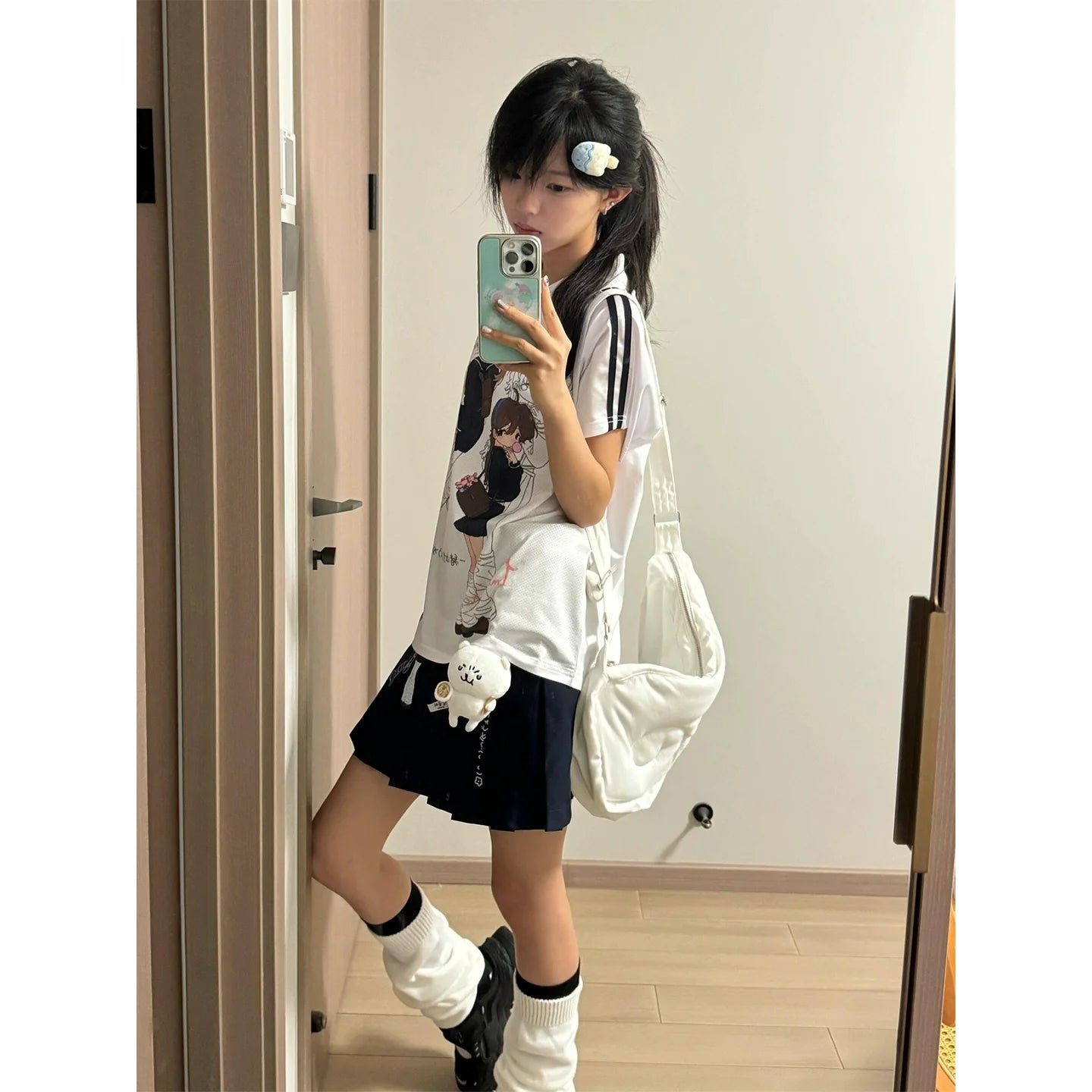 Y2K Cartoon Girl Polo Tee