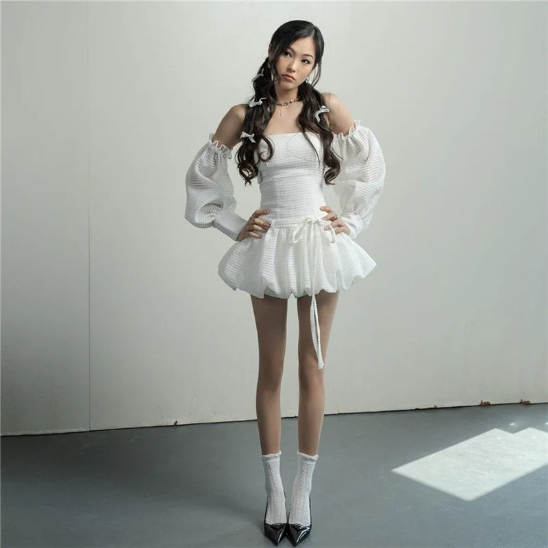 Soft Sexy Tube Top Tie-Waist Tutu Dress
