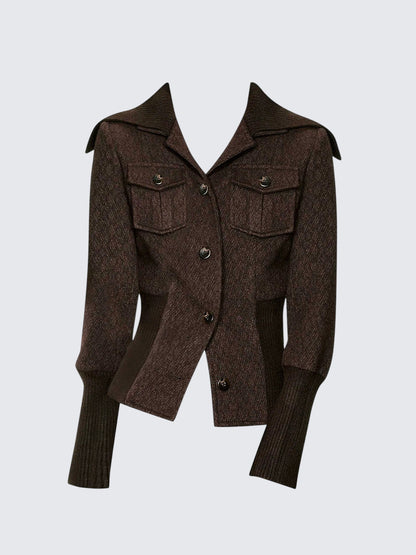 Korean High Neck Wool Coat Women