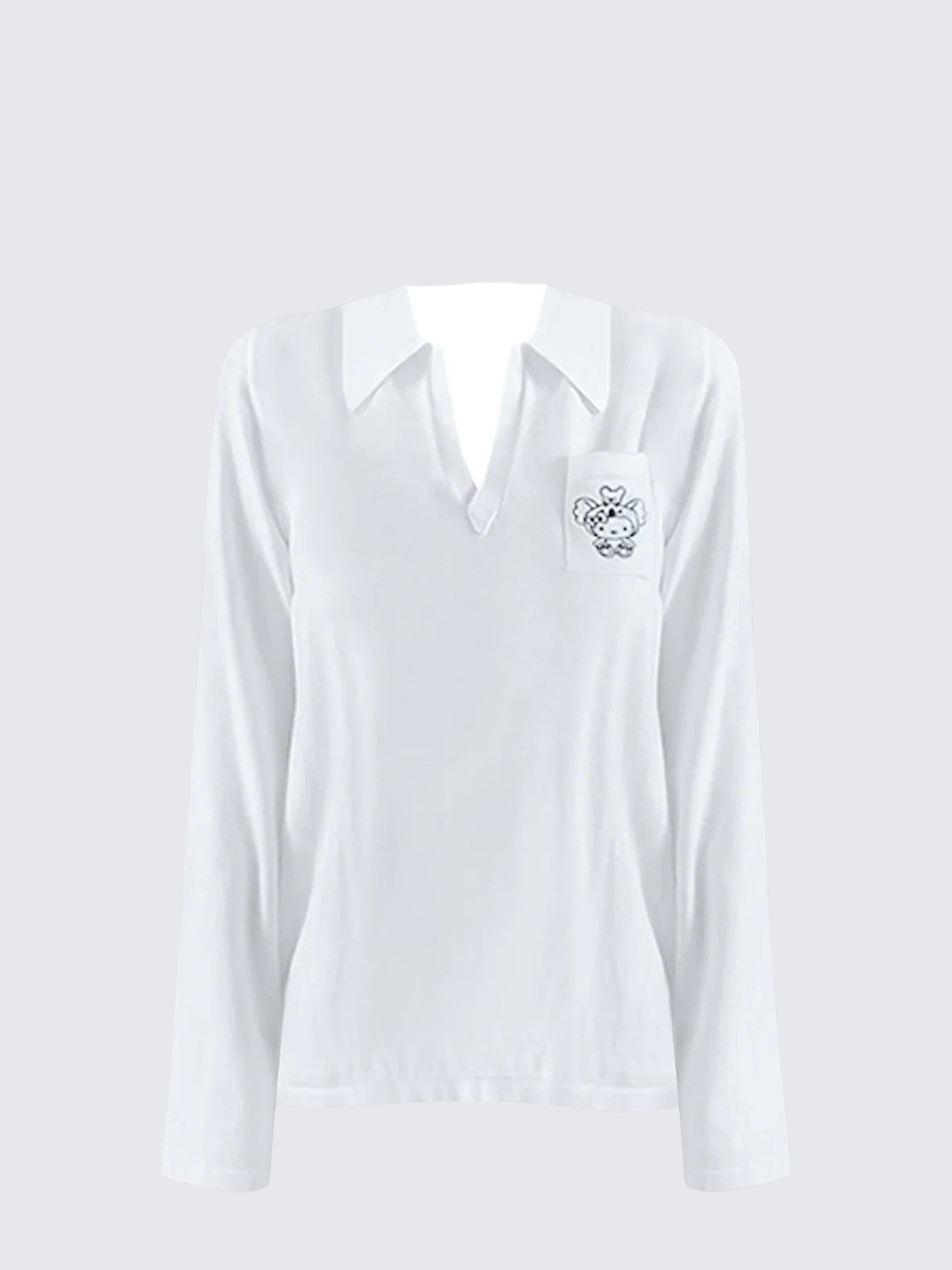 Korean Collared Knit Long Sleeve Tee