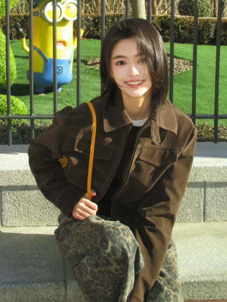 Vintage Suede Shoulder Jacket for Early Autumn