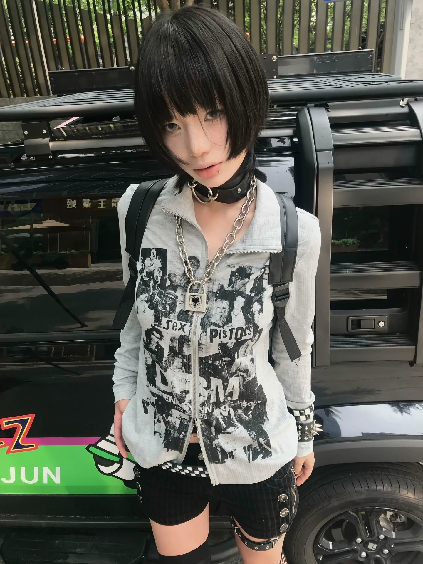 Punk Y2K Visual Kei Sheer Cardigan Early Autumn Slim Fit Long Sleeve Vintage Top