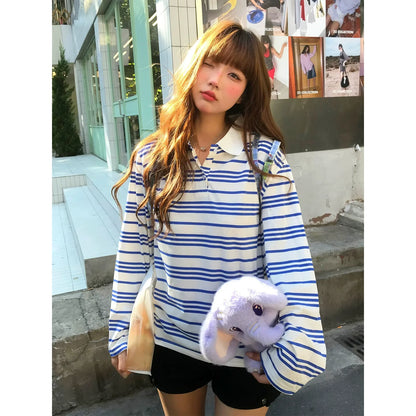 Blue Striped Polo Tee