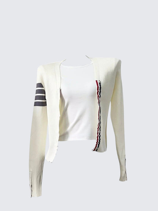 Colorblock Stripe Knit Cardigan