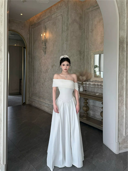 Black Off-The-Shoulder Sash-Detailed Maxi Dress