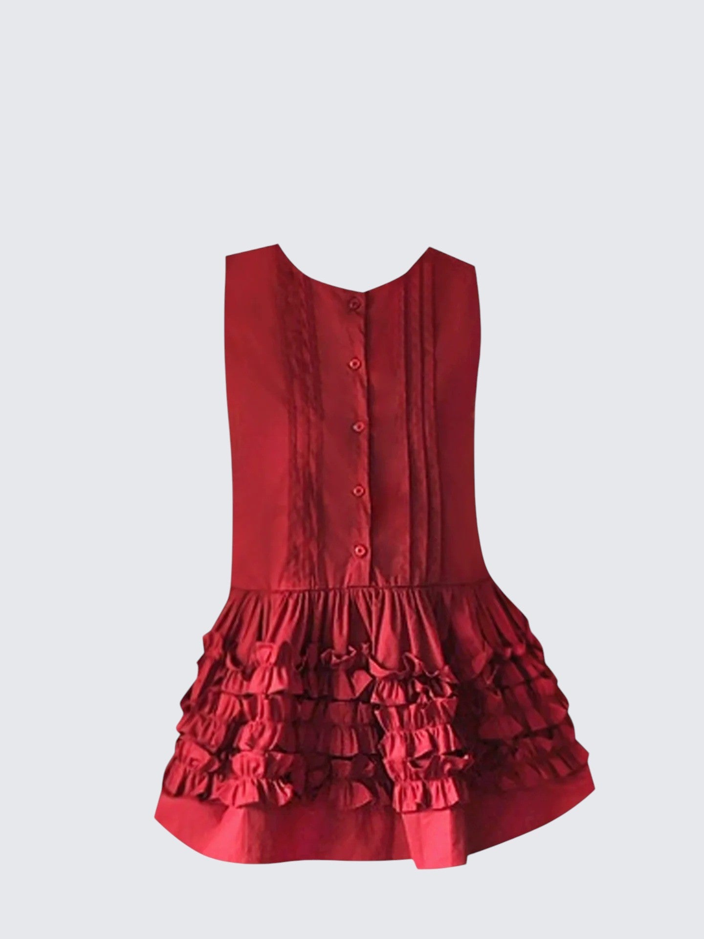 Korean Red Lace Trim Tank Top