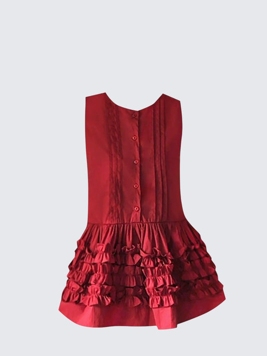 Korean Red Lace Trim Tank Top
