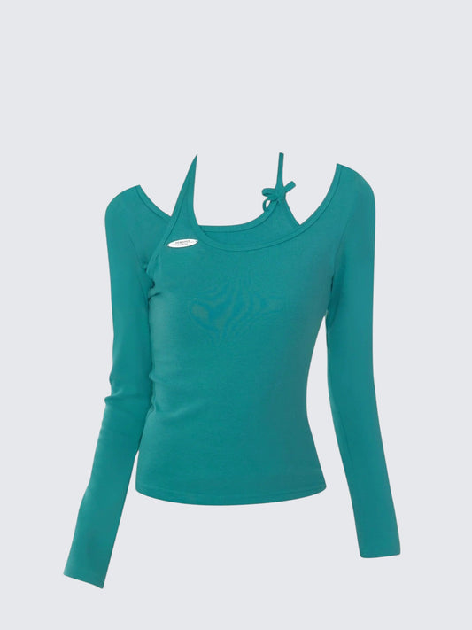 Vintage Faux Two-Piece Long Sleeve Tee