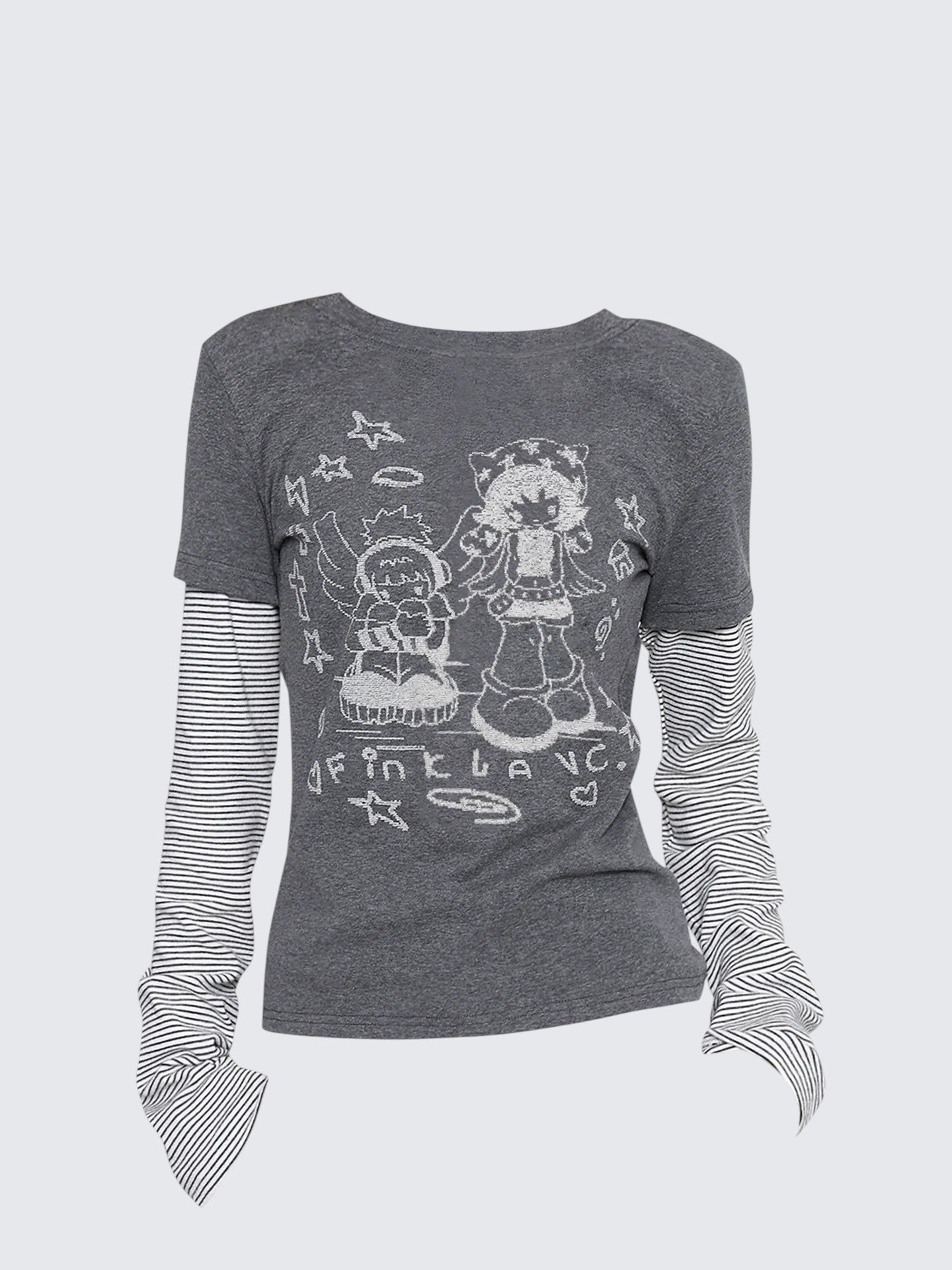 American Vintage Striped Fake Two-Piece Tee